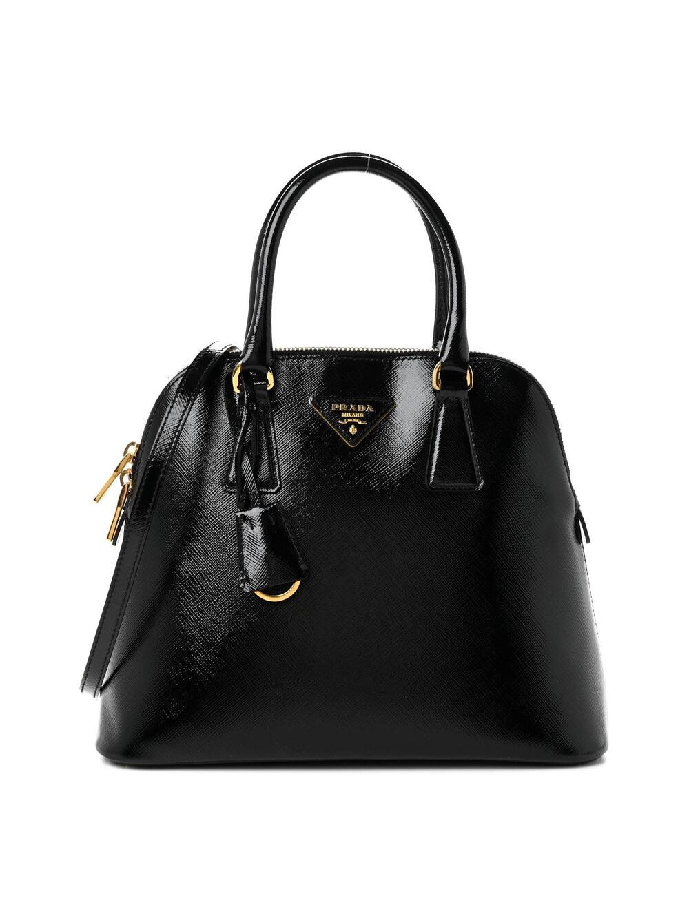 Prada Saffiano Vernice Small Dome Tote #362118P11B